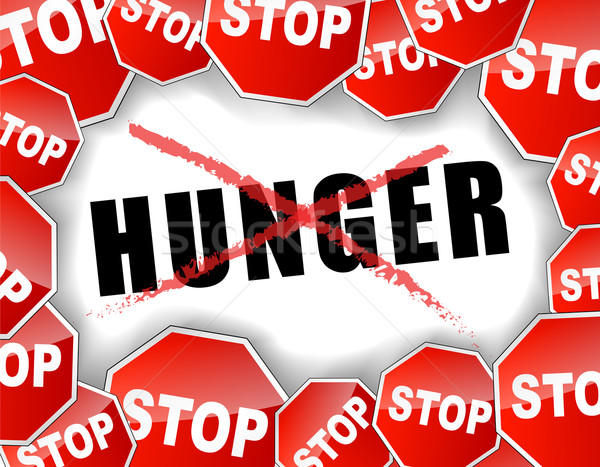 Durdurmak açlık soyut kırmızı beyaz yoksulluk Stok fotoğraf © nickylarson974