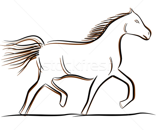 Vector horse drawing Stock photo © nickylarson974