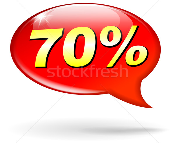 Stock photo: percentage red speech bubble