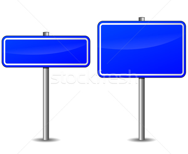 Stok fotoğraf: Vektör · boş · mavi · işaretleri · yol · işaretleri · beyaz