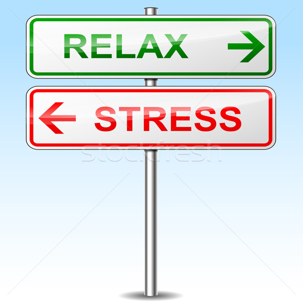 stress and relax directional signs Stock photo © nickylarson974