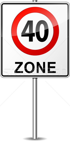 Vector speed limit zone sign Stock photo © nickylarson974