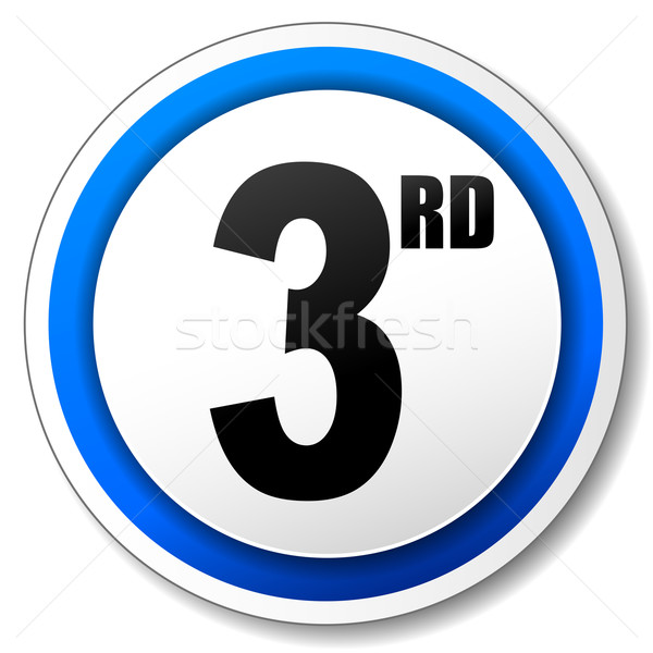 Vector derde icon Blauw witte ontwerp Stockfoto © nickylarson974