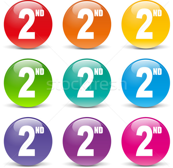Vector tweede iconen ingesteld witte achtergrond Stockfoto © nickylarson974