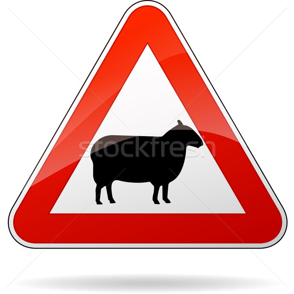 sheeps warning sign Stock photo © nickylarson974