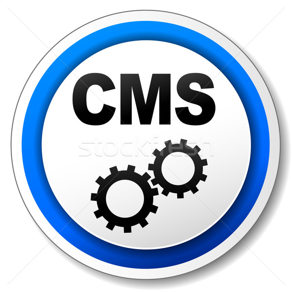 Vektor cms Symbol schwarz blau Computer Stock foto © nickylarson974