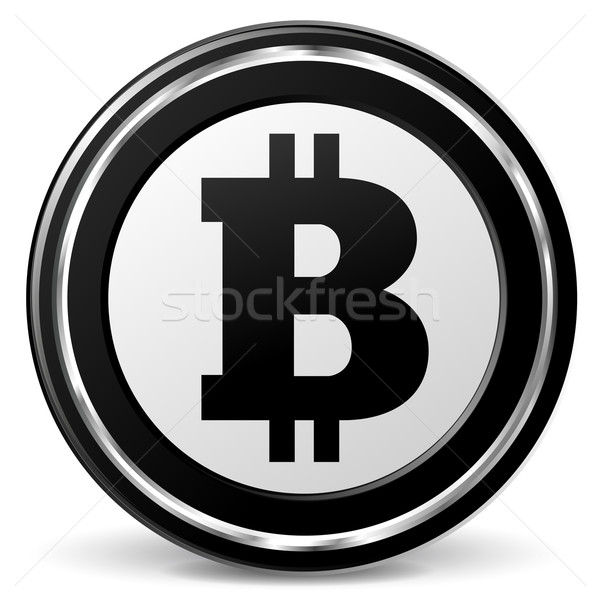 Vector bitcoin icono negro cromo dinero Foto stock © nickylarson974