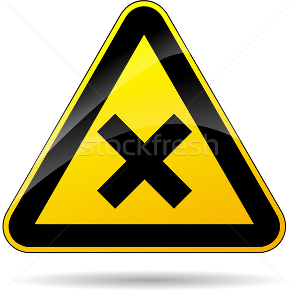 cross warning sign Stock photo © nickylarson974