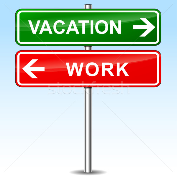 [[stock_photo]]: Vacances · travaux · signe · illustration · affaires · résumé