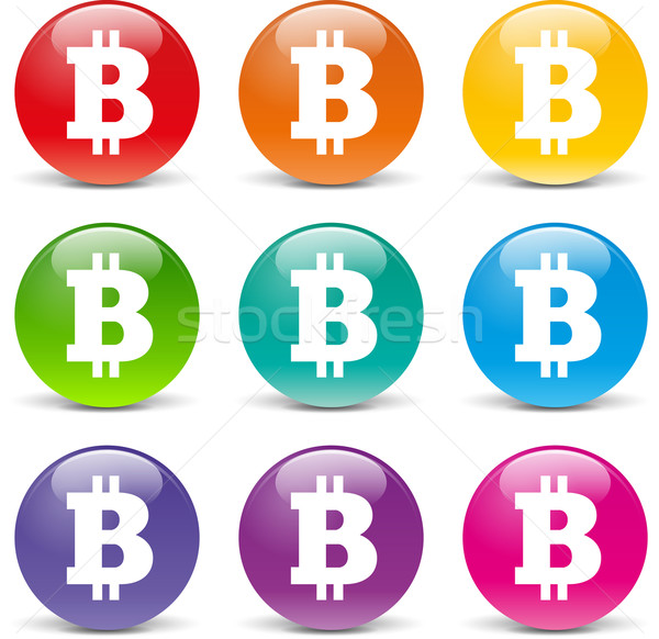 Vector bitcoin icons Stock photo © nickylarson974