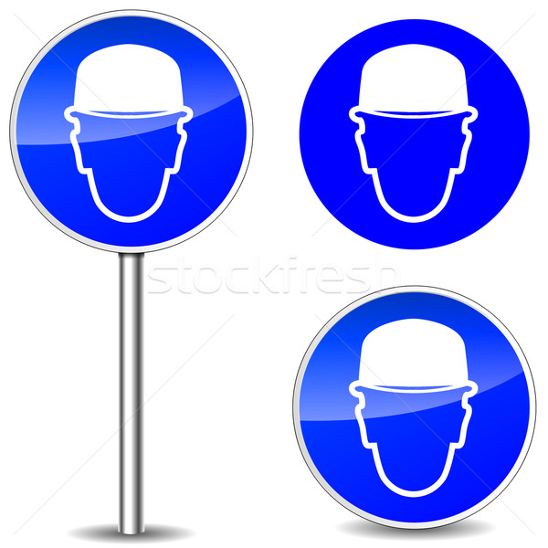 Vector helmet signs Stock photo © nickylarson974