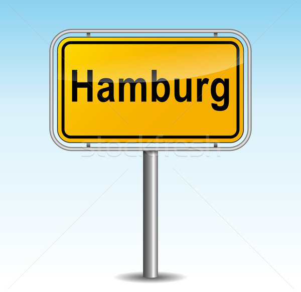 Vector hamburg signpost Stock photo © nickylarson974