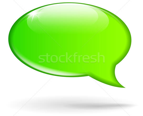 商業照片: 向量 · 綠色 · 講話泡沫 · 白 · 玻璃 · 背景