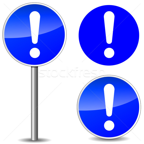 Vector blue exclamation sign Stock photo © nickylarson974