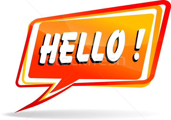 Vector hello speech bubble Stock photo © nickylarson974