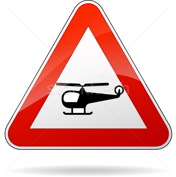 Helikopter figyelmeztető jel illusztráció izolált felirat autó Stock fotó © nickylarson974