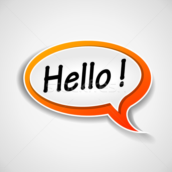 Hello speech bubble Stock photo © nickylarson974