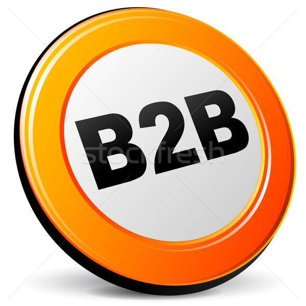 Vettore b2b icona arancione 3D business Foto d'archivio © nickylarson974