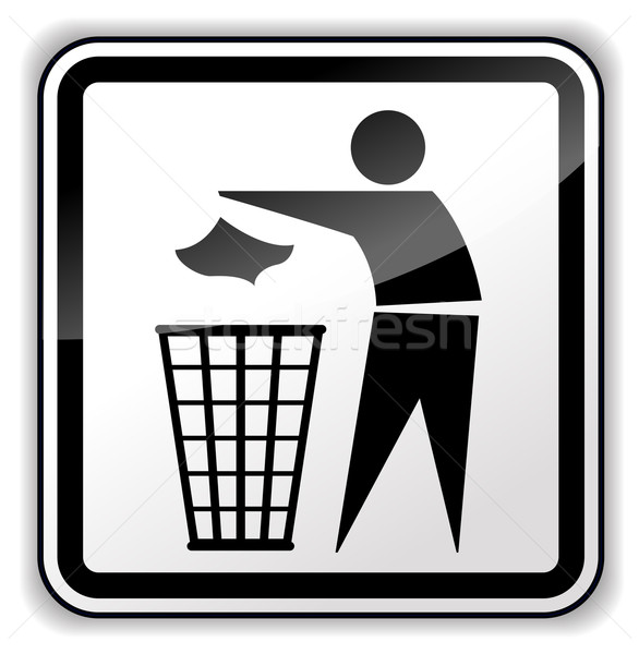 вектора мусор икона белый человека чистой Сток-фото © nickylarson974