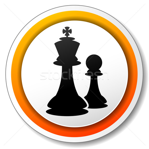 Stock photo: chess orange icon