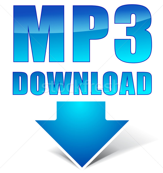 Vector mp3 icono de descarga blanco arte signo Foto stock © nickylarson974