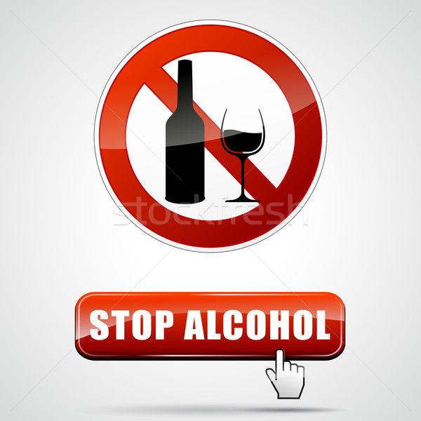 остановки алкоголя иллюстрация знак вино Сток-фото © nickylarson974