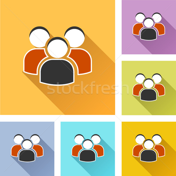 peoples set icons Stock photo © nickylarson974