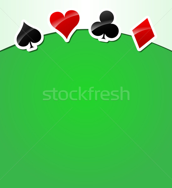 [[stock_photo]]: Vecteur · cartes · à · jouer · vert · casino · coeur · signe