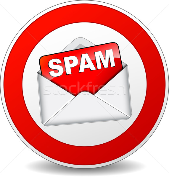 Vektör spam ikon zarf beyaz bilgisayar Stok fotoğraf © nickylarson974