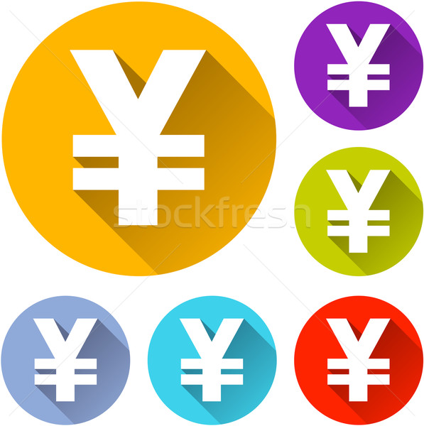 Yen icônes six coloré design signe [[stock_photo]] © nickylarson974