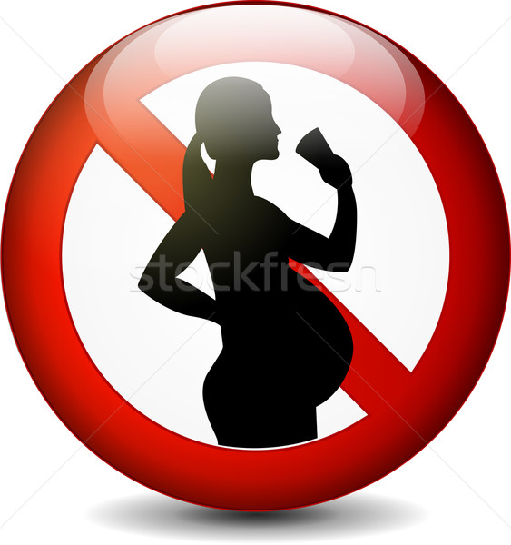 Geen alcohol zwangere vrouwen teken illustratie Stockfoto © nickylarson974