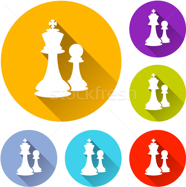 six chess icons Stock photo © nickylarson974