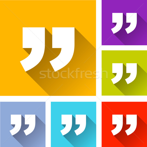 quotation marks icons Stock photo © nickylarson974