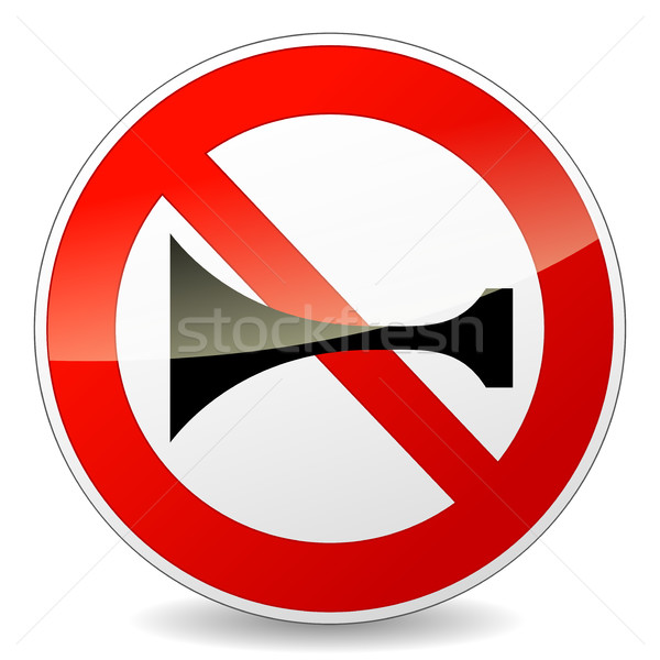 horn prohibited sign on white background Stock photo © nickylarson974