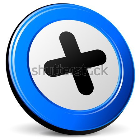 Plusz jel ikon illusztráció meg 3D kék Stock fotó © nickylarson974