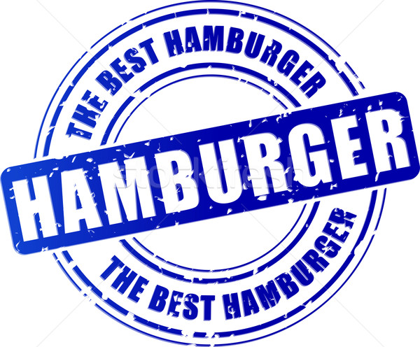 Hamburger timbro icona illustrazione blu design Foto d'archivio © nickylarson974