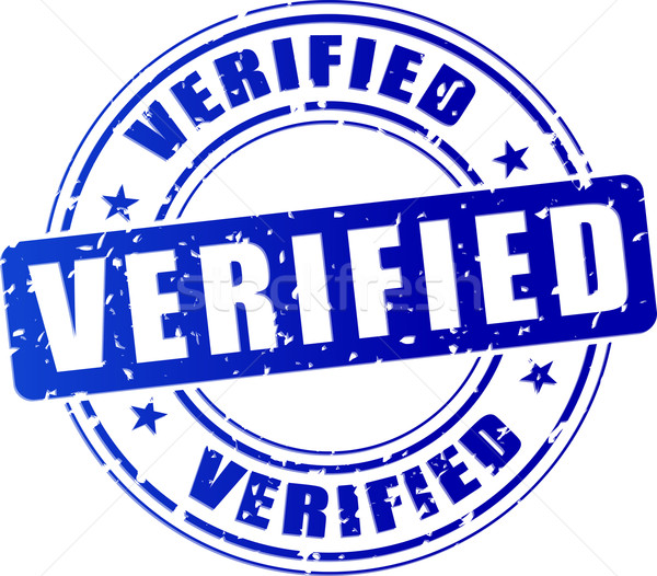 Stock photo: verified blue stamp