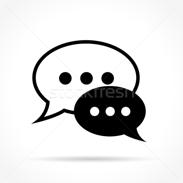 speech bubble icon on white background Stock photo © nickylarson974