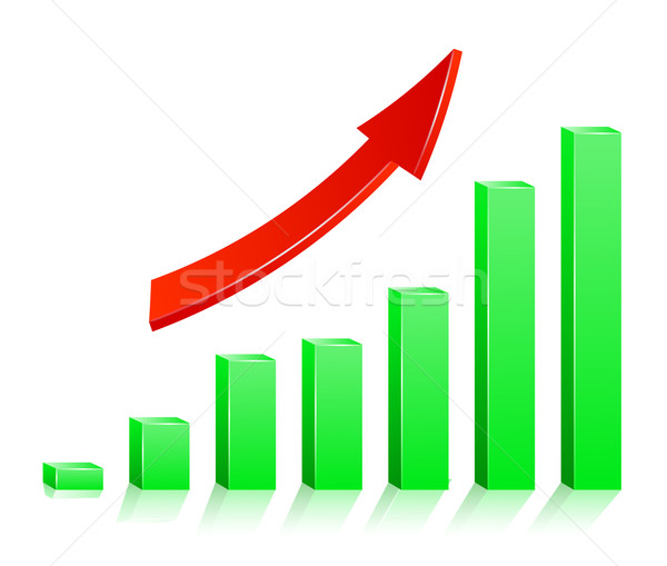 ストックフォト: 矢印 · 成功 · 赤 · 緑 · グラフ · 背景