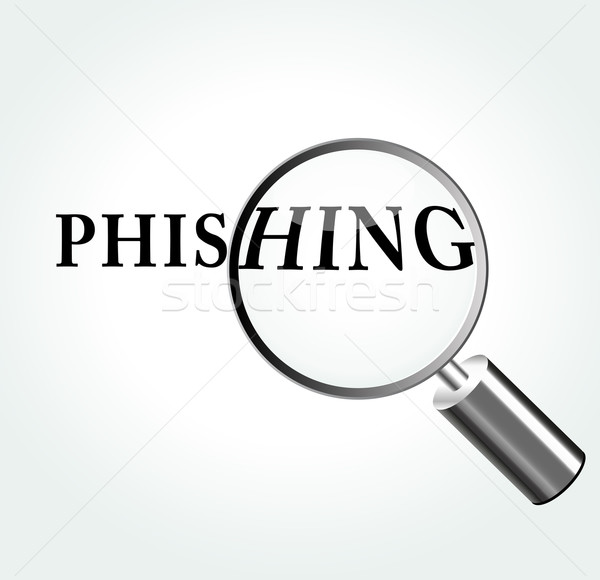 Vector phishing ilustrare mărire proiect sticlă Imagine de stoc © nickylarson974