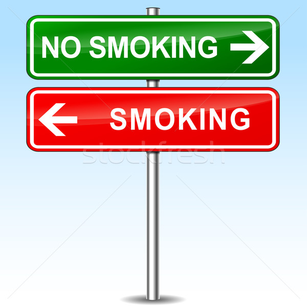 smoking and no smoking directions sign Stock photo © nickylarson974