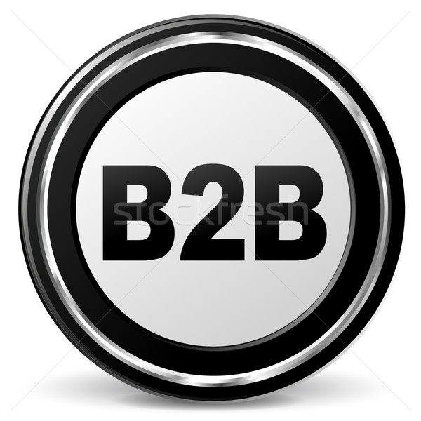 Foto stock: Vector · b2b · icono · negro · cromo · negocios