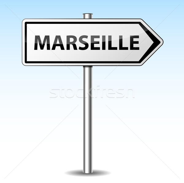 Vector marseille directional sign Stock photo © nickylarson974