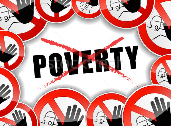 Nie ubóstwa ilustracja streszczenie projektu strony Zdjęcia stock © nickylarson974