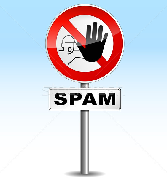 Vecteur pas spam icône blanche [[stock_photo]] © nickylarson974