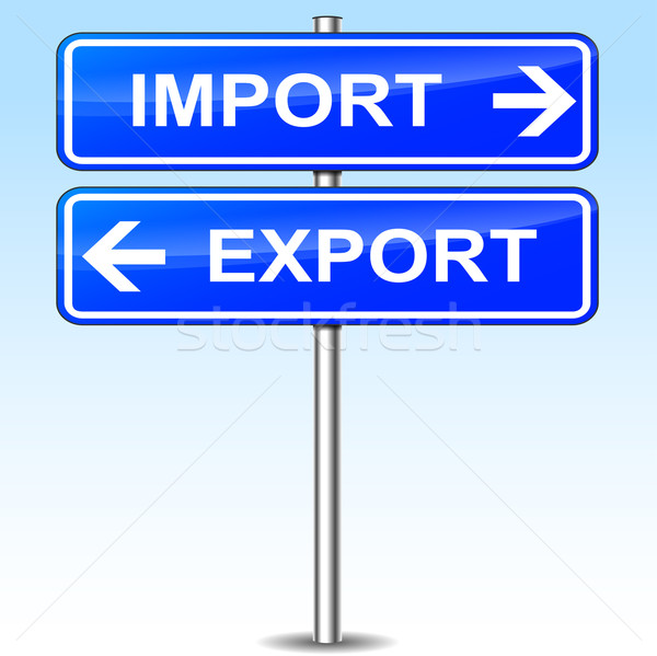 импортный экспорт признаков иллюстрация синий бизнеса Сток-фото © nickylarson974