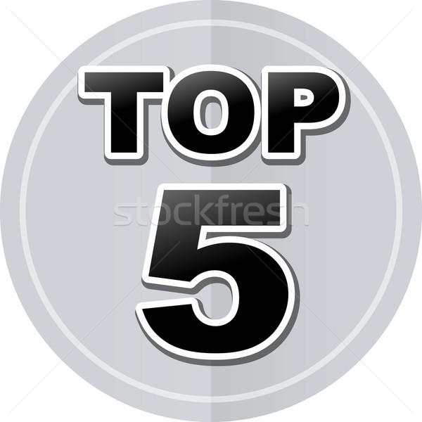 top five sticker icon Stock photo © nickylarson974