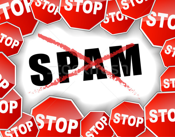 Stop spam illusztráció absztrakt felirat háló Stock fotó © nickylarson974