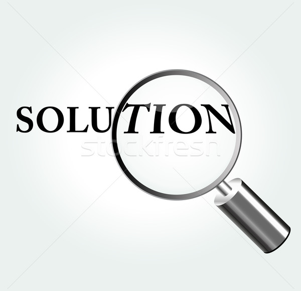Vecteur solution loupe argent fond éducation [[stock_photo]] © nickylarson974