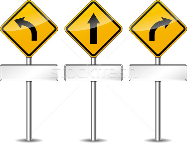 Vector yellow directional signs Stock photo © nickylarson974